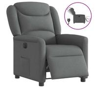 vidaXL Sillón reclinable eléctrico de tela gris oscuro
