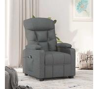 Sillón reclinable eléctrico, color gris oscuro, tapizado en tela