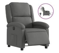 vidaXL Sillón reclinable eléctrico – Reposabrazos y asiento ajustable para ancianos – Tela gris oscuro