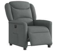 vidaXL Sillón reclinable eléctrico de tela gris oscuro