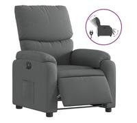 vidaXL Sillón reclinable eléctrico orejero relax asiento ajustable y reposabrazos Tela gris oscuro