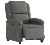 vidaXL Sillón reclinable eléctrico – Reposabrazos y asiento ajustable para ancianos – Tela gris oscuro