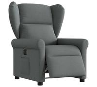 vidaXL Sillón reclinable eléctrico de tela gris oscuro