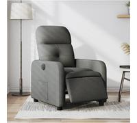 vidaXL Sillón reclinable eléctrico de tela gris oscuro