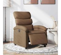 vidaXL Sillón reclinable eléctrico de tela marrón