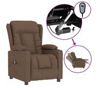 Sillón Reclinable Eléctrico De Tela Marrón Vidaxl