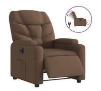 Vidaxl sillón reclinable eléctrico de tela marrón