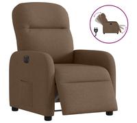vidaXL Sillón reclinable eléctrico de tela marrón