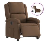 vidaXL Sillón reclinable eléctrico, tapizado en tela, marrón