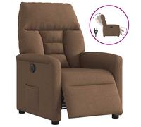 vidaXL Sillón reclinable eléctrico de tela marrón