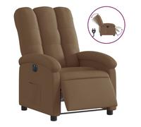 vidaXL Sillón reclinable eléctrico de tela marrón