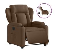 vidaXL Sillón reclinable eléctrico de tela marrón