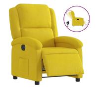 vidaXL Sillón reclinable eléctrico Respaldo y reposabrazos Asiento ajustable Terciopelo amarillo