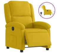 vidaXL Sillón reclinable eléctrico Respaldo y reposabrazos Asiento ajustable Terciopelo amarillo