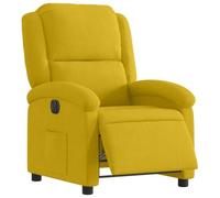 vidaXL Sillón reclinable eléctrico Respaldo y reposabrazos Asiento ajustable Terciopelo amarillo