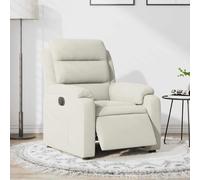 vidaXL Sillón reclinable eléctrico orejero ajustable con reposabrazos – terciopelo blanco crema
