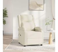 vidaXL Sillón reclinable eléctrico de terciopelo blanco crema