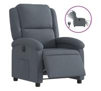 Sillón Reclinable Eléctrico De Terciopelo Gris Oscuro Vidaxl