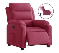 vidaXL Sillón reclinable eléctrico de terciopelo – rojo tinto
