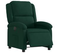 vidaXL Sillón reclinable eléctrico, asiento ajustable, reposabrazos, terciopelo verde oscuro