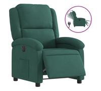 vidaXL Sillón reclinable eléctrico, asiento ajustable, reposabrazos, terciopelo verde oscuro