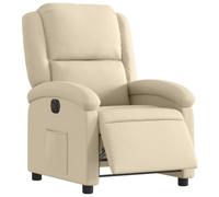 vidaXL Sillón Reclinable Eléctrico, Asiento ajustable con Respaldo y Reposabrazos, Tela Crema