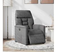 vidaXL Sillón reclinable eléctrico, color gris oscuro, tejido de microfibra