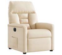 vidaXL Sillón reclinable eléctrico tela de microfibra Multicolor Beige