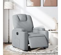 vidaXL Sillón reclinable eléctrico tela gris claro