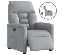 vidaXL Sillón reclinable eléctrico tela gris claro
