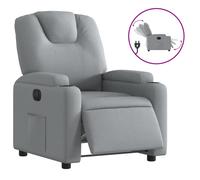 Vidaxl Sillón Reclinable Eléctrico Tela Gris Claro Light gray