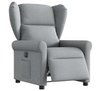 vidaXL Sillón reclinable eléctrico tela gris claro