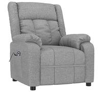 vidaXL Sillón reclinable eléctrico Tela Gris Claro