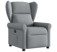vidaXL Sillón reclinable eléctrico tela gris claro
