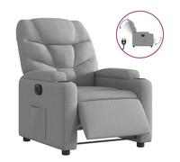 vidaXL Sillón reclinable eléctrico, asiento ajustable con reposabrazos, tela gris claro