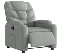 vidaXL Sillón reclinable eléctrico, asiento ajustable con reposabrazos, tela gris claro
