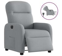 vidaXL Sillón reclinable eléctrico tela gris claro