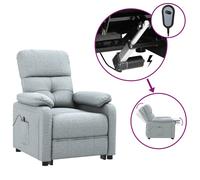 vidaXL Sillón reclinable eléctrico tela gris claro