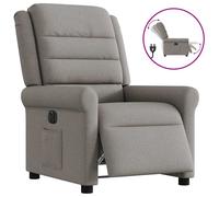vidaXL Sillón reclinable eléctrico tela gris taupé