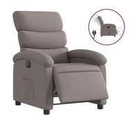 vidaXL Sillón reclinable eléctrico tela gris taupé