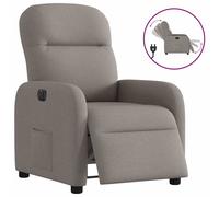 vidaXL Sillón reclinable eléctrico tela gris taupé