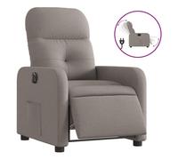 vidaXL Sillón reclinable eléctrico de tela gris claro taupé