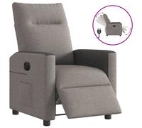 vidaXL Sillón reclinable eléctrico tela gris taupé