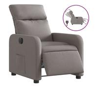 vidaXL Sillón reclinable eléctrico de relax – Asiento ajustable y reposabrazos – Tela gris taupe