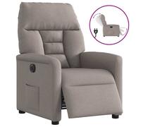 vidaXL Sillón reclinable eléctrico tela gris taupé