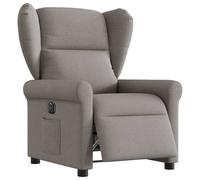 vidaXL Sillón reclinable eléctrico tela gris taupé