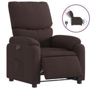 vidaXL Sillón reclinable eléctrico de tela gris claro, marrón oscuro