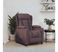 vidaXL Sillón reclinable eléctrico tela marrón oscuro