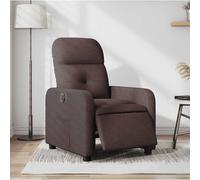 vidaXL Sillón reclinable eléctrico tela marrón oscuro