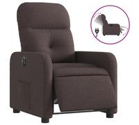 vidaXL Sillón reclinable eléctrico tela marrón oscuro